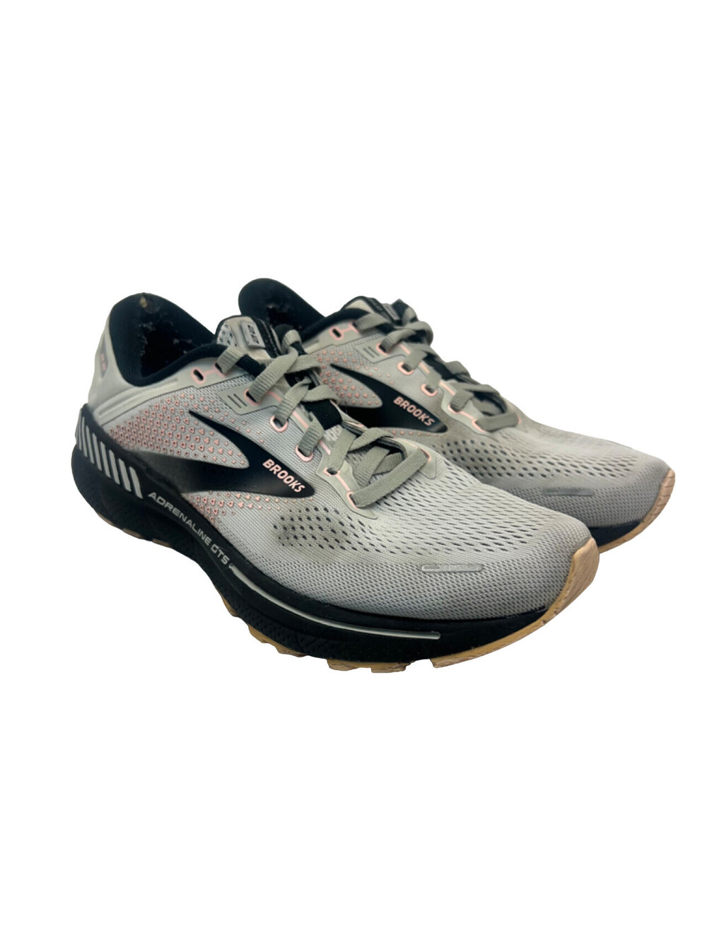 Brooks Women's Adrenaline GTS 22 Athletic Sneakers Grey/Rose/Black Size 9B